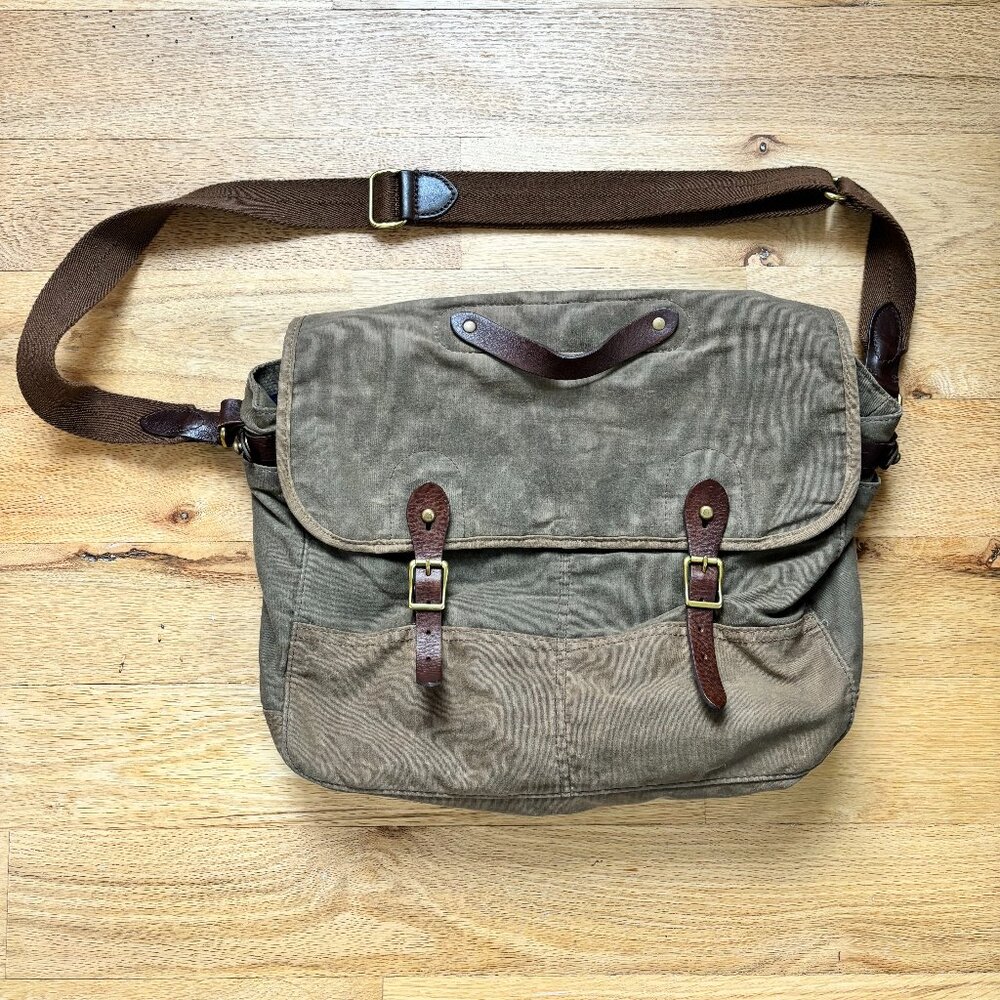 J. Crew Abingdon - Waxed Canvas & Leather Messenger Bag